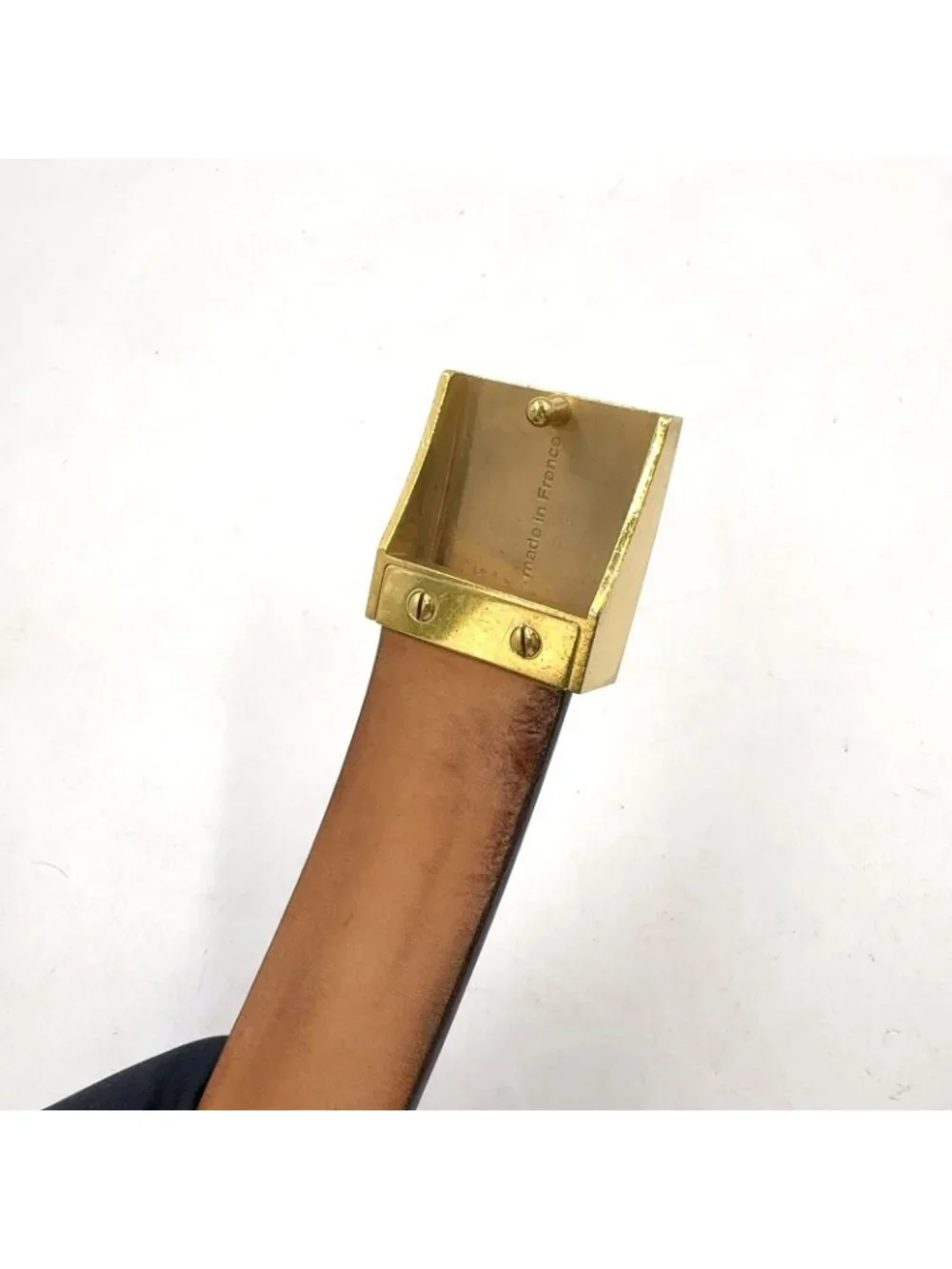 Louis Vuitton Ceinture Leather Brown Belt Gold